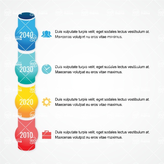 Infographic Templates Collection - Vector, Photoshop, PowerPoint, Google Slides - Colorful Pipe Timeline Infographic Template Vector Design